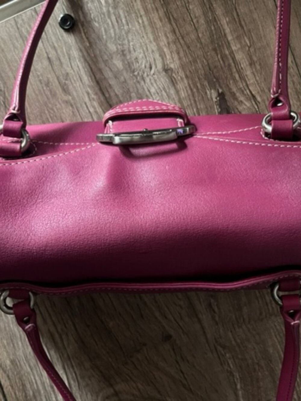 Cole Haan Alexa Leather Fuschia Handbag - Picture 2 of 5